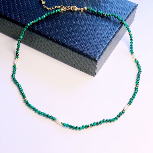 Bohemian Gemstone Beaded Green Vintage Collarbone Chain