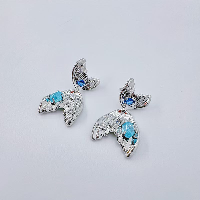 Fishtail and Zirconia Earrings
