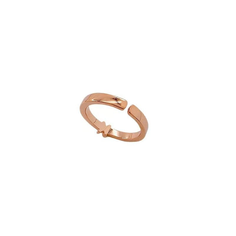 Monogrammed Rose Gold Split Ring