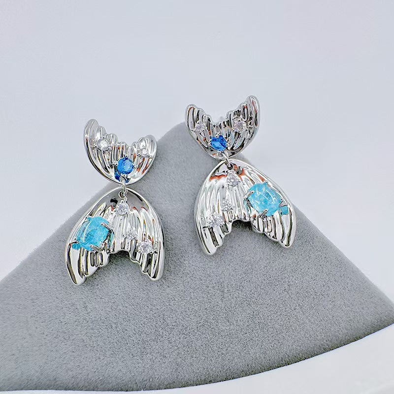 Fishtail and Zirconia Earrings