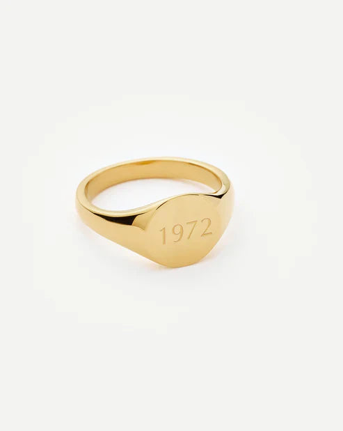 Engravable Round Signet Ring