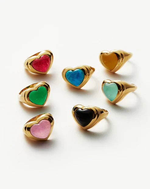 Jelly Heart Gemstone Ring