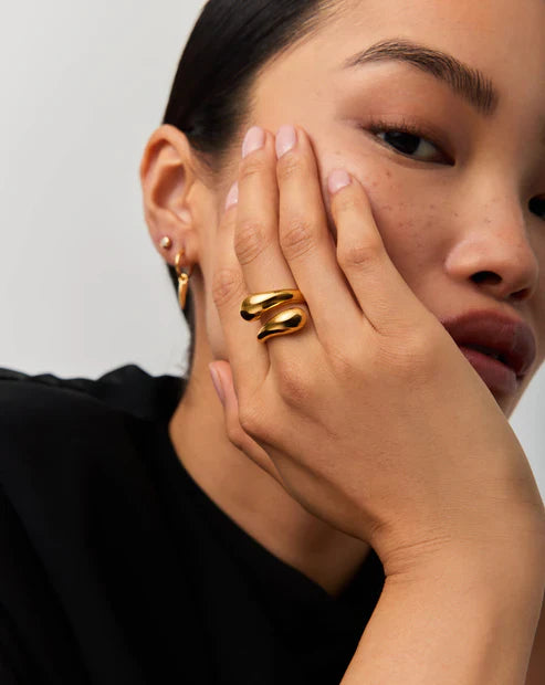 Molten Pearl Twisted Stacking Ring