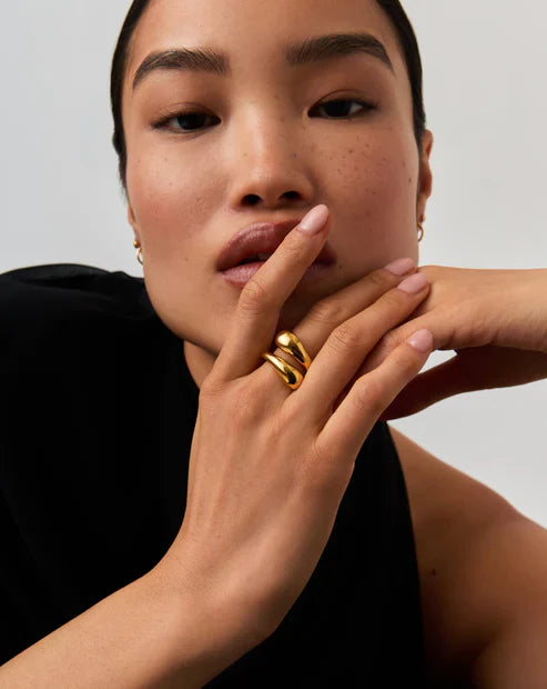 Molten Pearl Twisted Stacking Ring