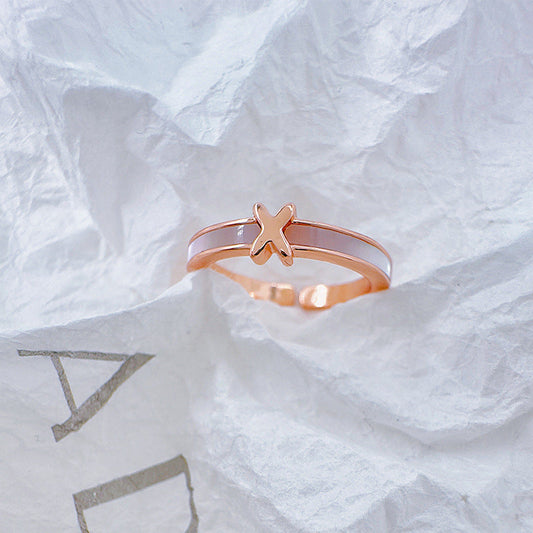 Monogrammed Rose Gold Split Ring