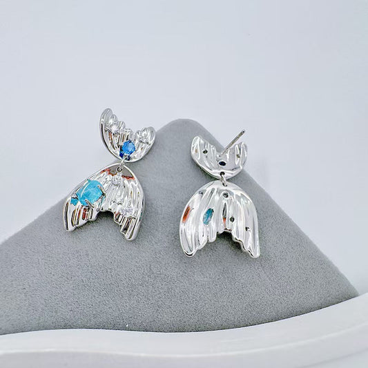 Fishtail and Zirconia Earrings