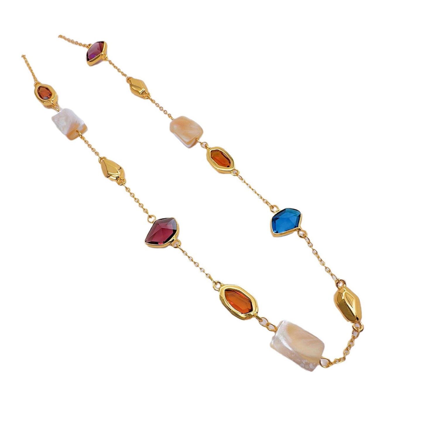Natural mother-of-pearl colorful collarbone chain