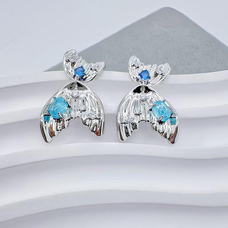 Fishtail and Zirconia Earrings