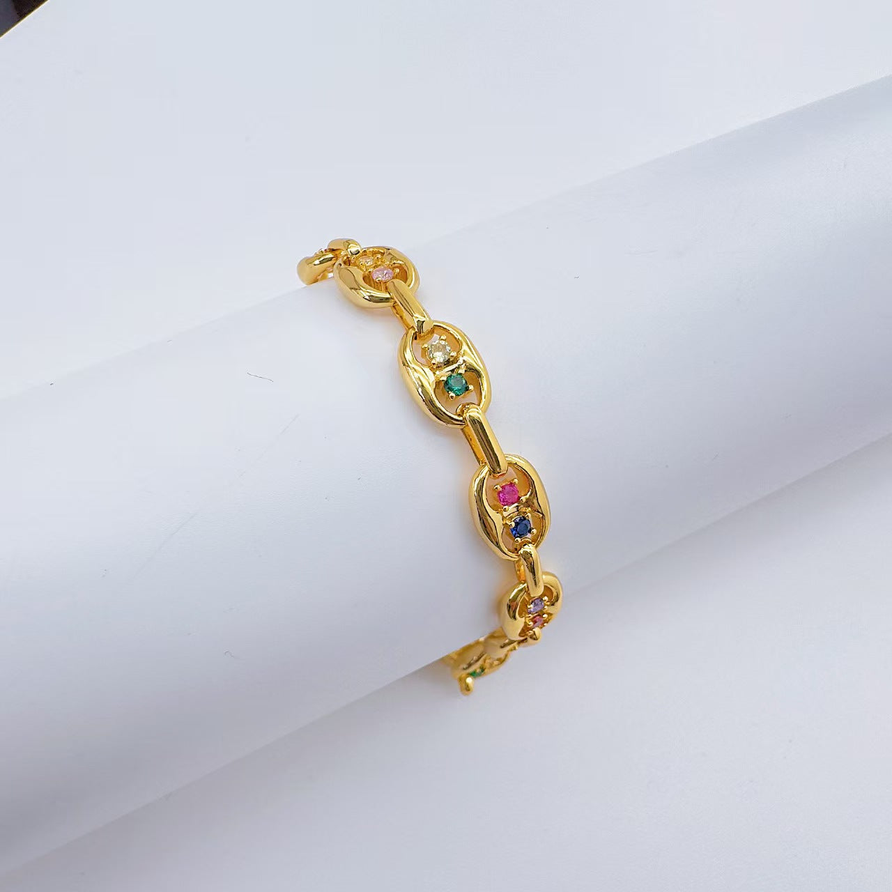 Micro-set Colorful Zirconia Openwork Bracelet