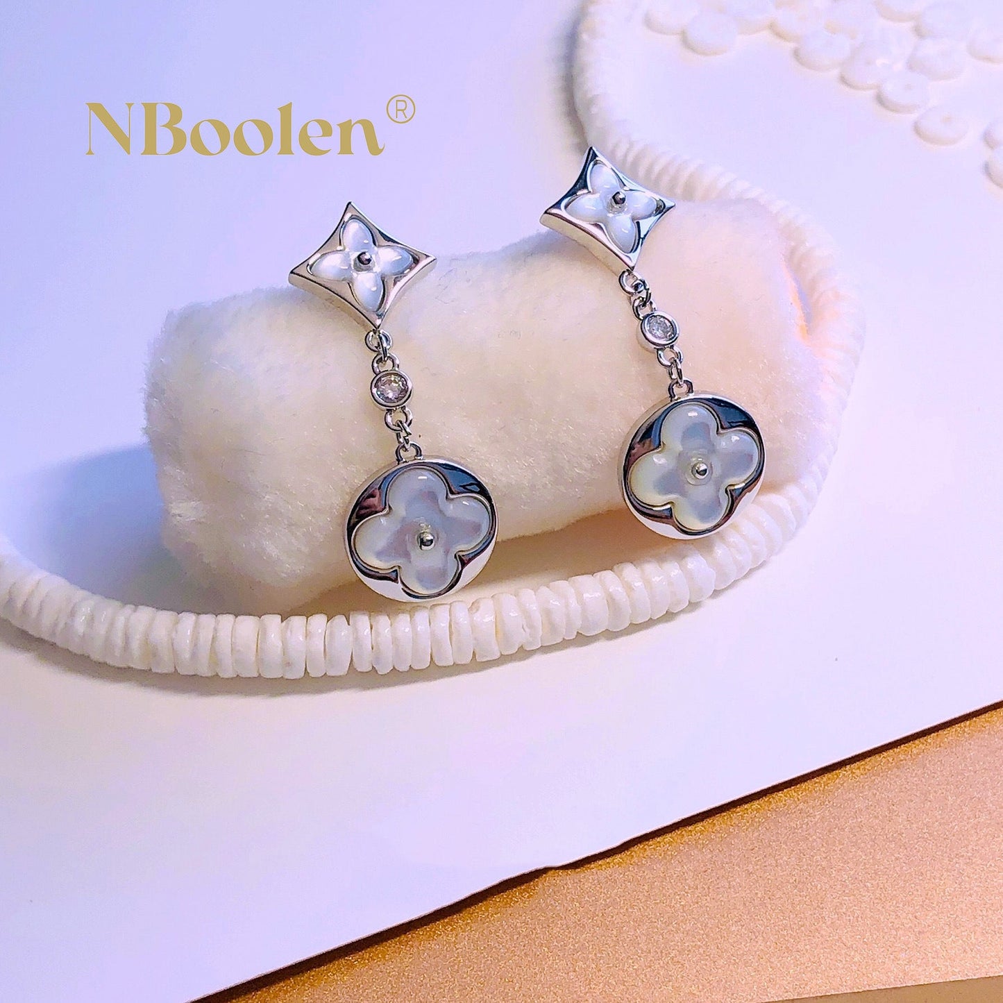 Four Leaf Clover Mother of Pearl Earrings