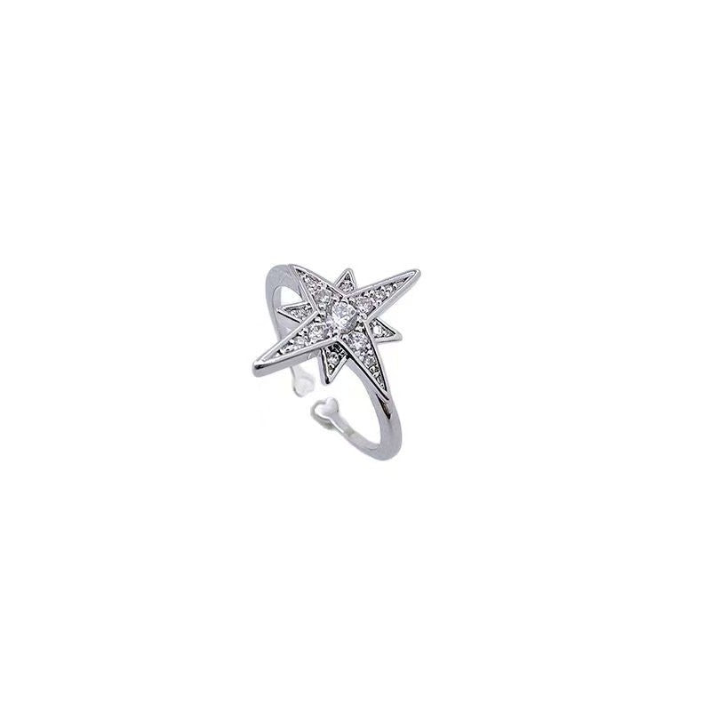 Micropavé open-end ring with eight awns