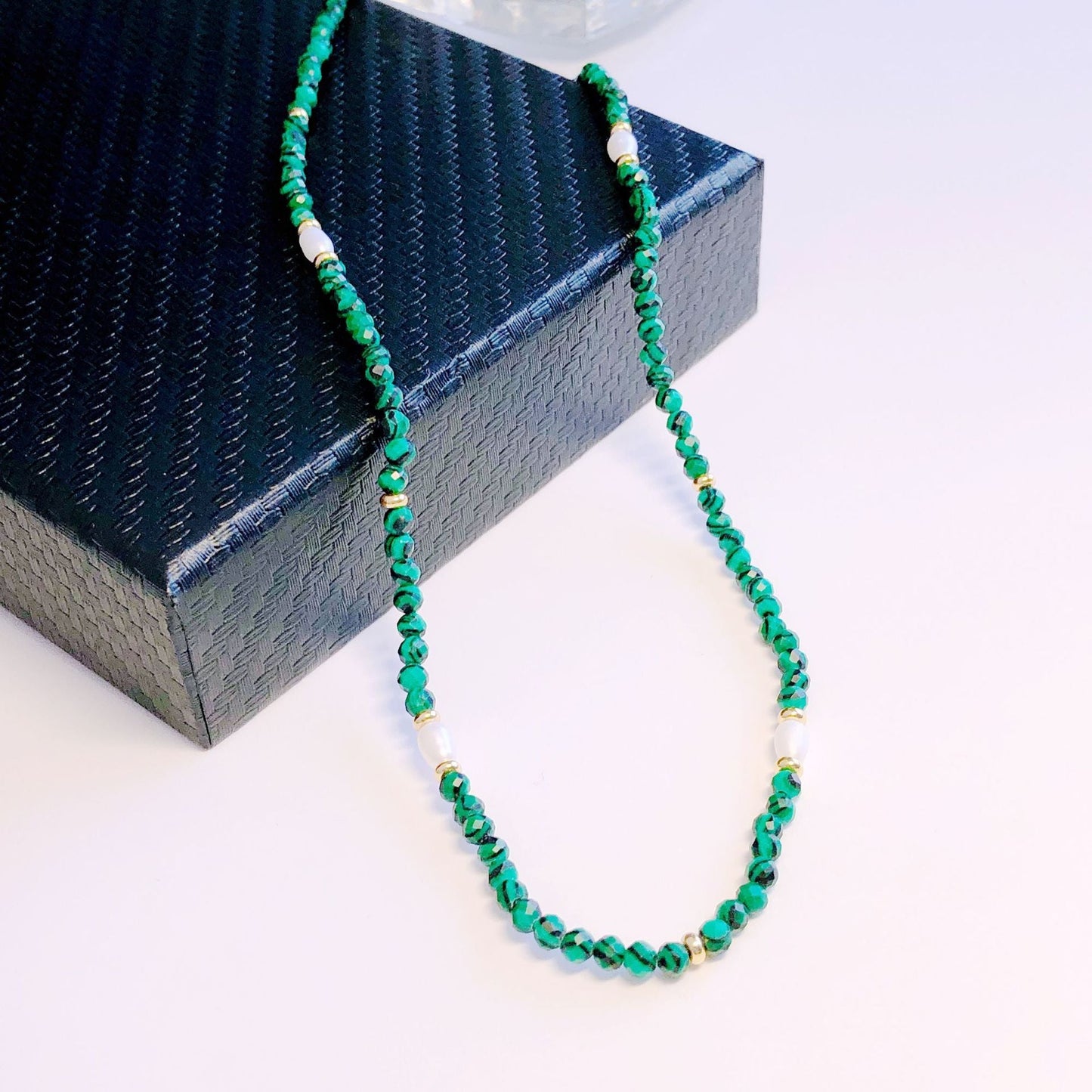 Bohemian Gemstone Beaded Green Vintage Collarbone Chain