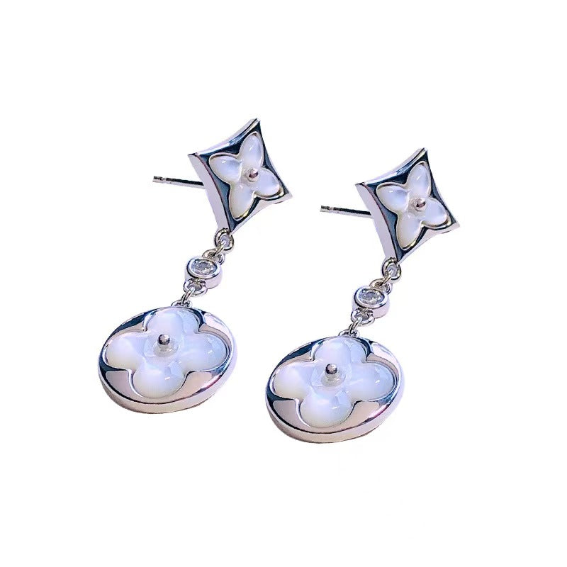 Four Leaf Clover Mother of Pearl Earrings