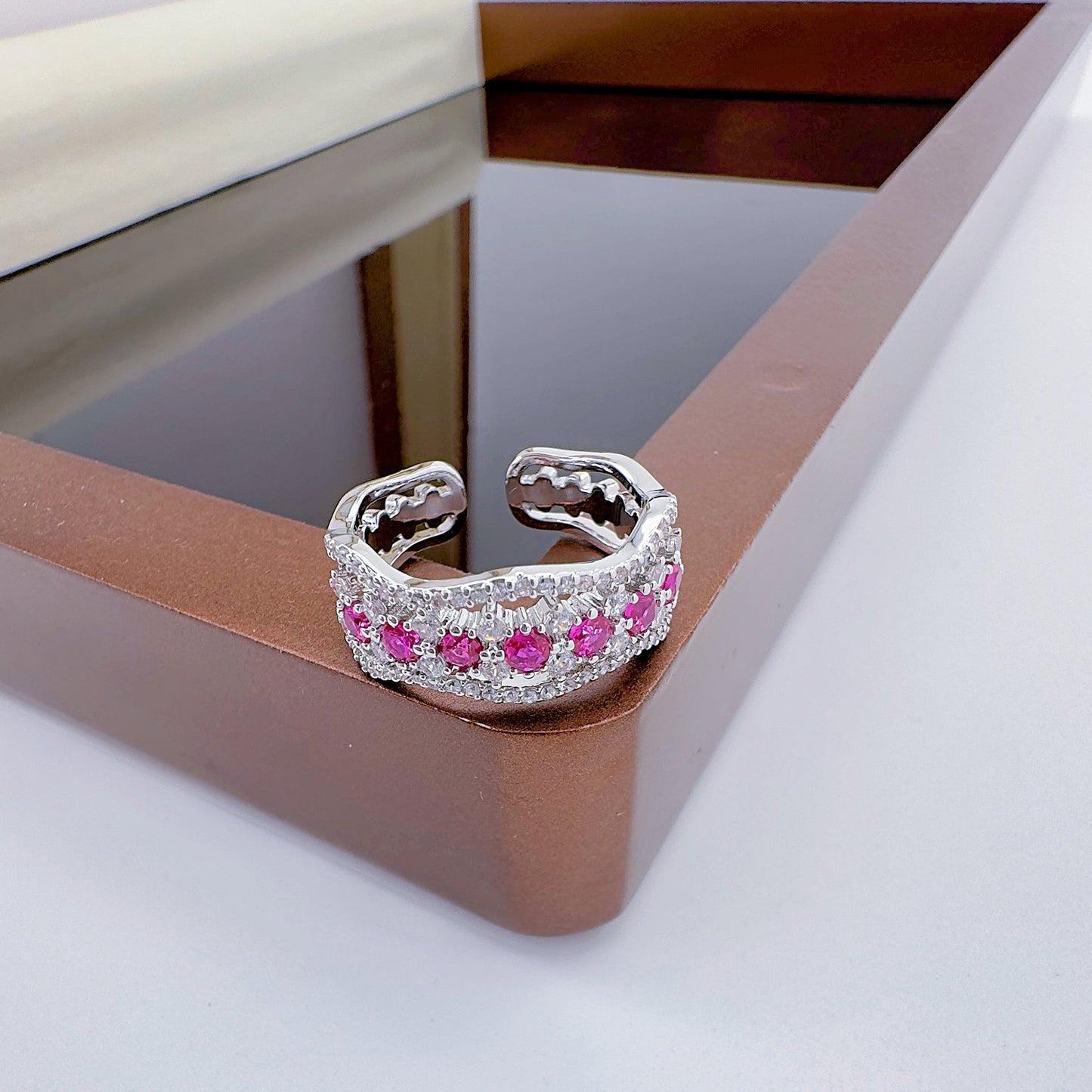 Zirconia Set Skeleton Ring