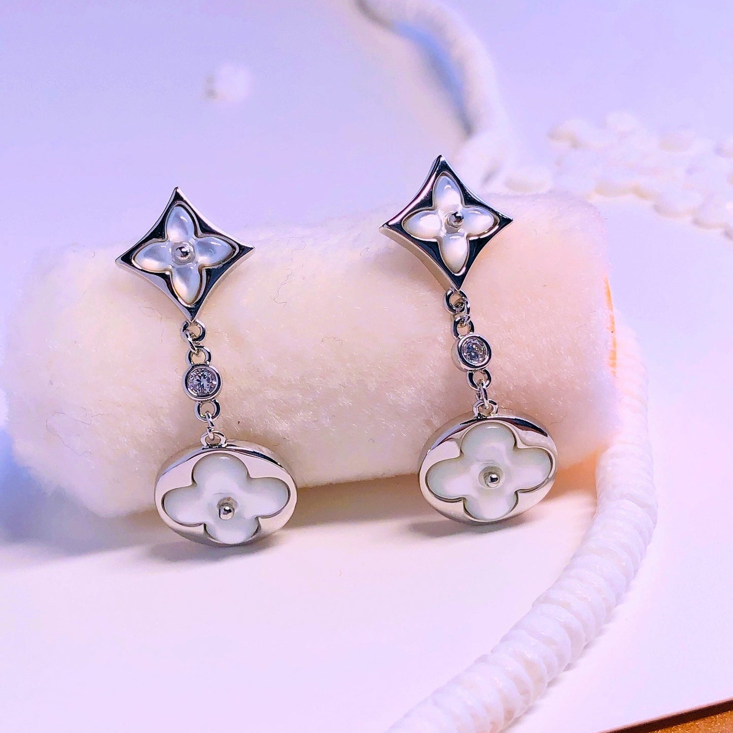 Four Leaf Clover Mother of Pearl Earrings