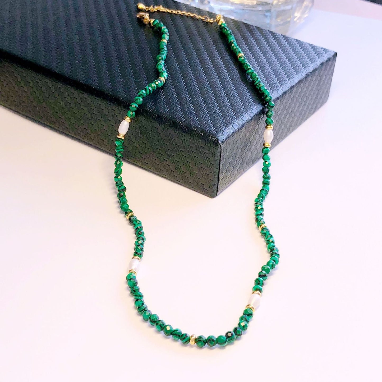 Bohemian Gemstone Beaded Green Vintage Collarbone Chain