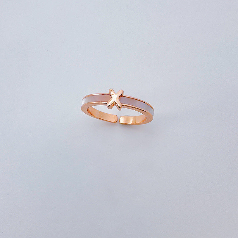 Monogrammed Rose Gold Split Ring