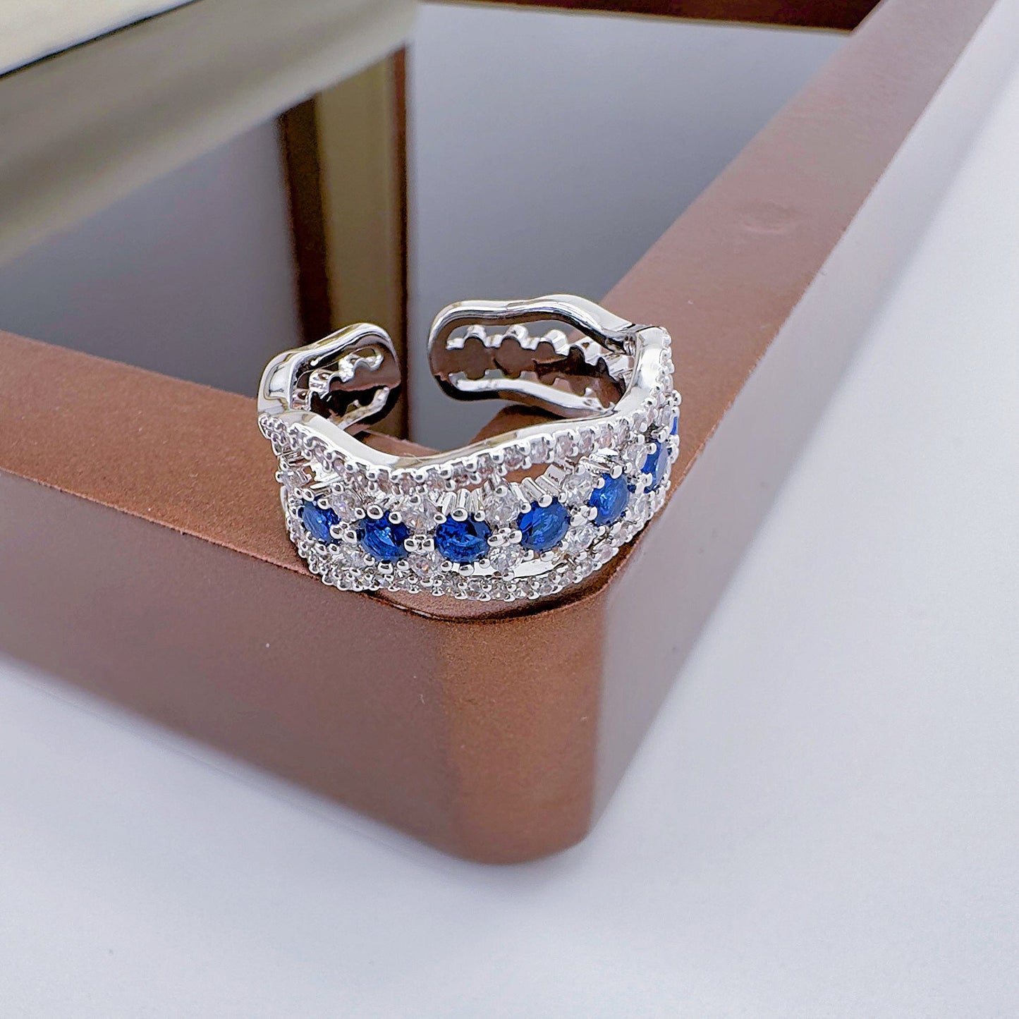 Zirconia Set Skeleton Ring