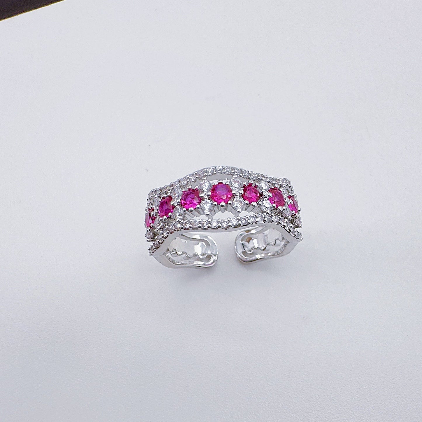 Zirconia Set Skeleton Ring