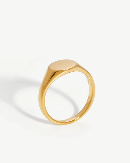 Engravable Round Signet Ring
