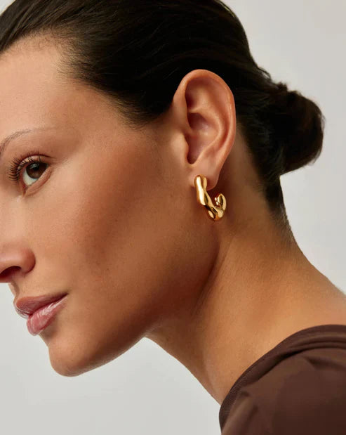 Eny Puffy Medium Hoop Earrings